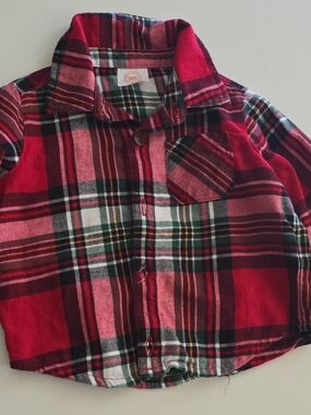 George Red Plaid Button-Down Shirt for Kids